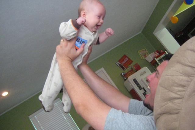 Oliver had to try flying, too ~ June 27, 2009