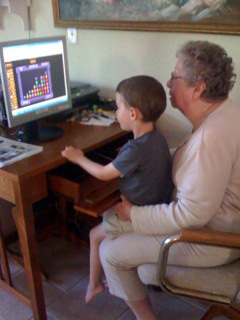Playing marbles with Mamaw ~ June 15, 2009