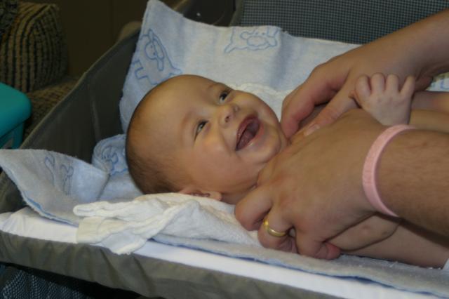 Daddy's tickling me (not choking me like it looks like) ~ March 18, 2006