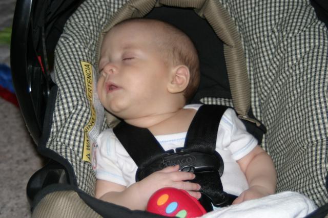 Carseat naps are great! ~ March 29, 2006