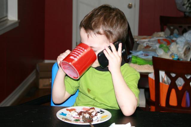 Taking care of a little business over dessert ~ March 5, 2009