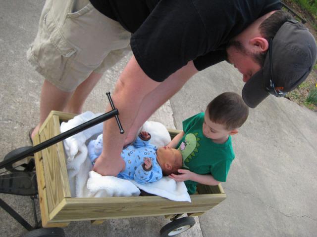 Oliver's first wagon ride ~ March 22, 2009