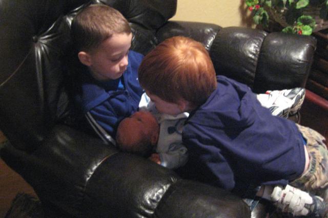 Toren checks out Oliver ~ March 28, 2009