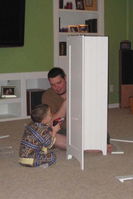 Tyler's turn with the drill ~ March 29, 2009