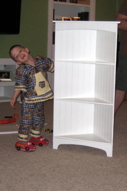 Look, Mama, we built a bookshelf! ~ March 29, 2009