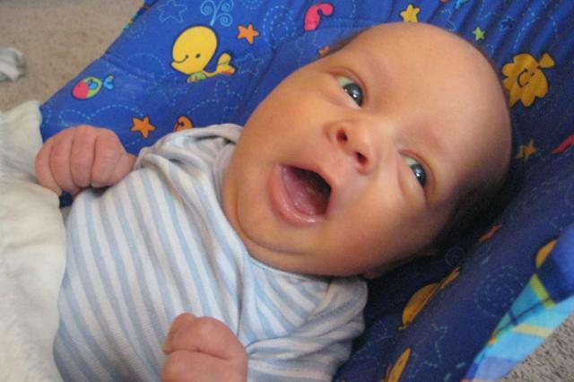 Not smiling yet, just talking ~ March 30, 2009