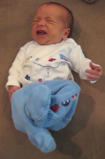 Clean and dressed, but not happy about it ~ March 8, 2009