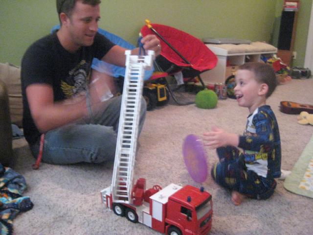 Playing firemen with Uncle John ~ May 28, 2009