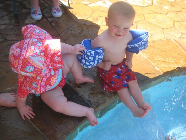 Elyn and Sam testing the water ~ May 29, 2009