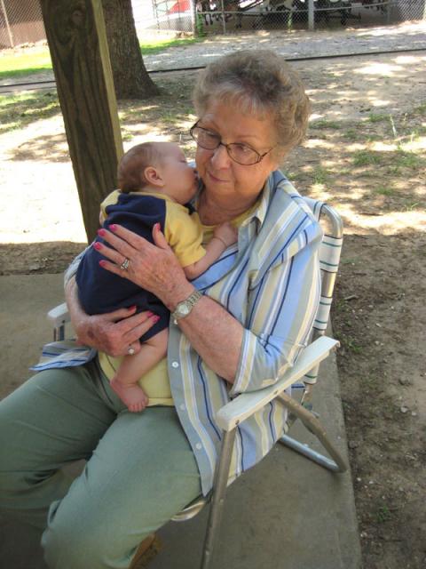 Napping on Mamaw ~ May 21, 2009