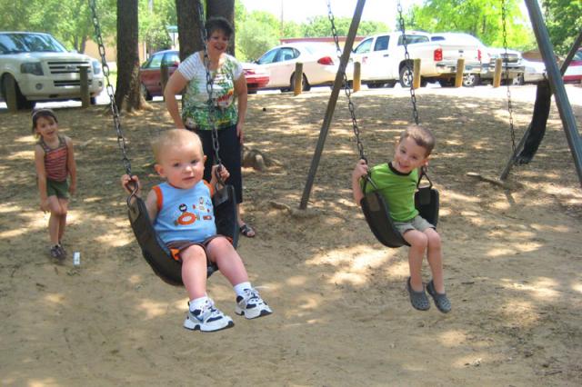 Nanna gets a swing pushing partner ~ May 21, 2009