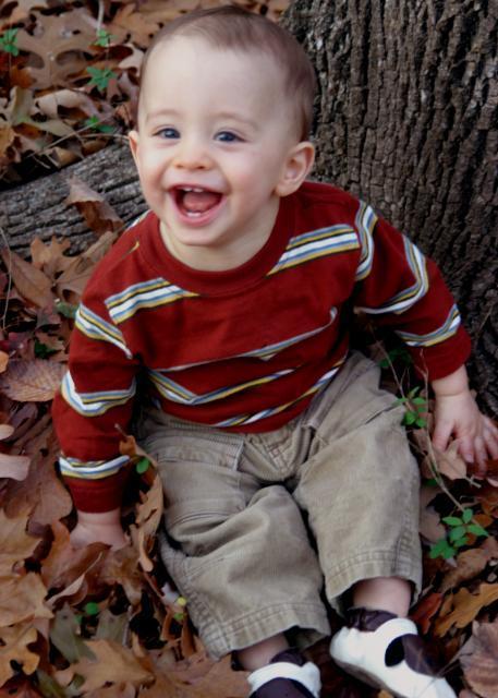 Saying cheese for a picture for Gammy's birthday ~ November 28, 2006