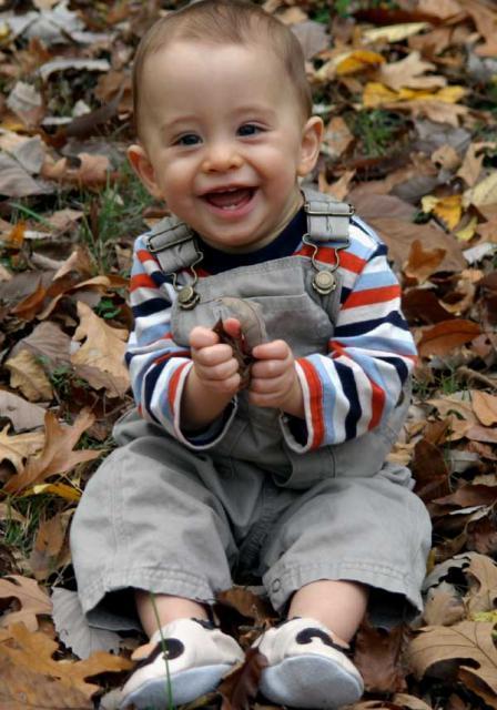 Posing in the leaves ~ November 10, 2006