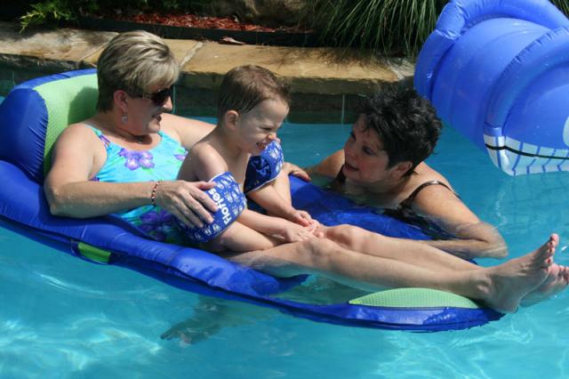 Coco AND Nanna in the pool! ~ July 4, 2008