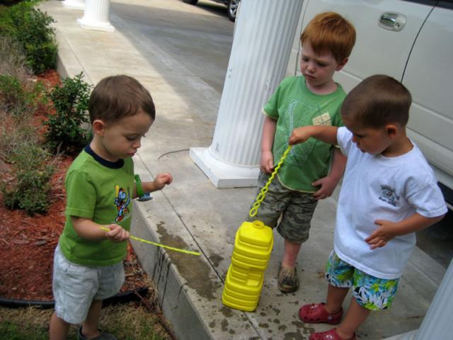 Three boys, one bottle of bubbles... ~ June 24, 2008