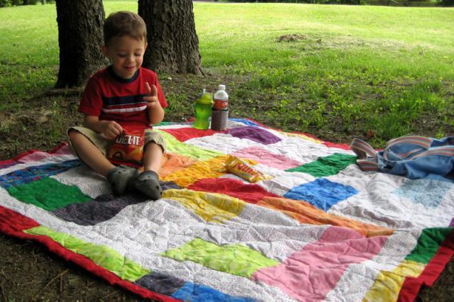 Picnic in the front yard! ~ June 25, 2008