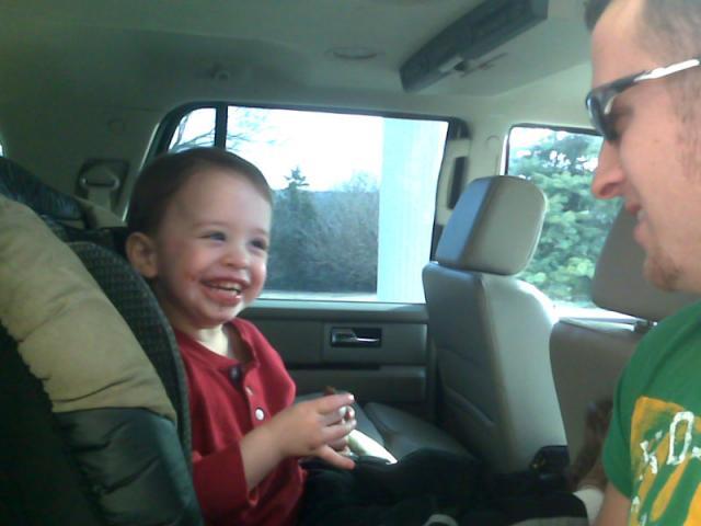 All hopped up on the 5 lb bag of chocolate Uncle John gave him for Valentine's Day ~ February 14, 2008