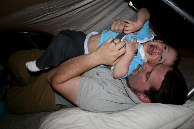 Happy boys in the fork ~ December 19, 2007