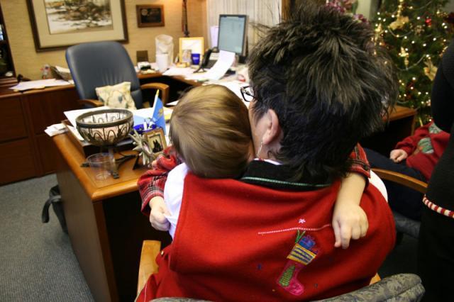 Traumatized (but not really, because he's still obsessed with and very excited about Santa Claus coming back next year) ~ December 24, 2007