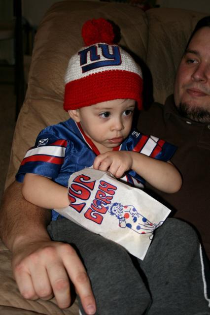 Okay, I'll settle for popcorn and watching the game ~ February 3, 2008