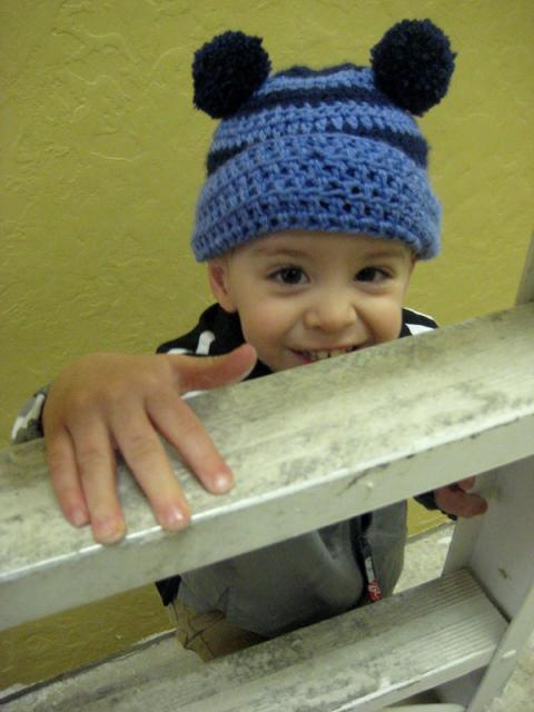 Climbing the ladder at Dada's office ~ February 15, 2008