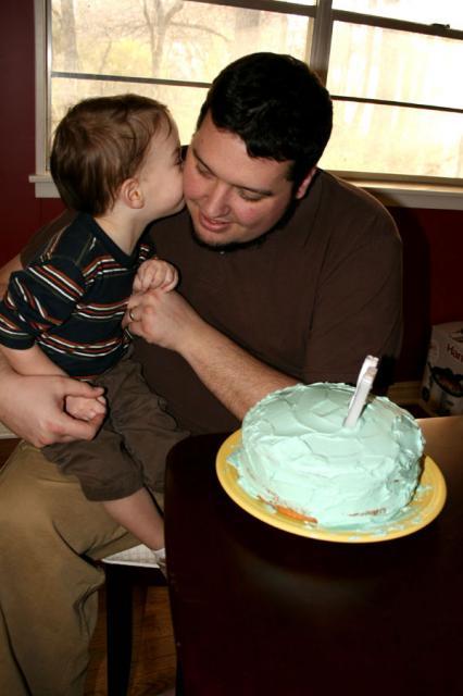 Birthday kiss (he was hoping it would get him some cake) ~ February 24, 2008