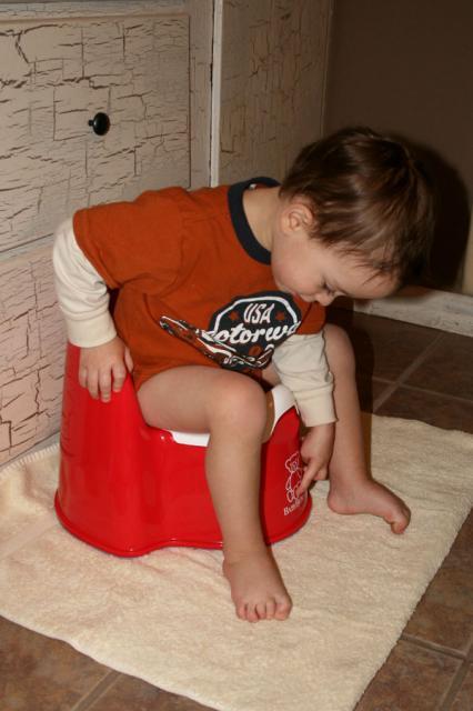 Sitting on the "Red Potty!" ~ January 30, 2008