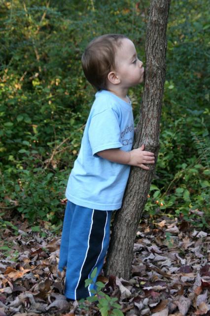 Tree hugger (and kisser) ~ November 13, 2007