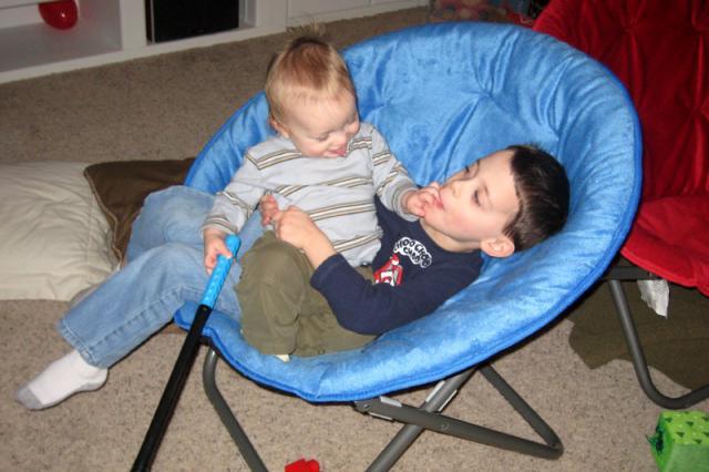 Little brother pestering big brother ~ February 4, 2010