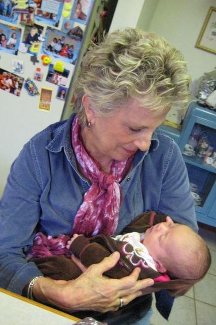 Aunt Di meets baby Bella ~ February 13, 2010