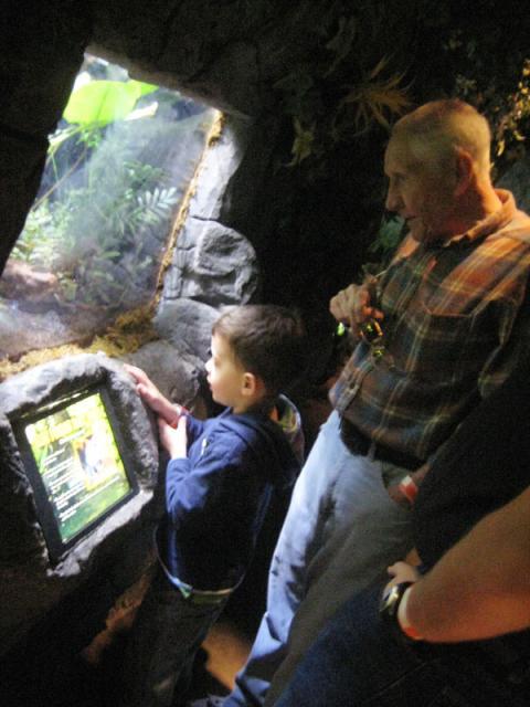 At the Houston Aquarium with Grandpa Palko ~ November 19, 2009