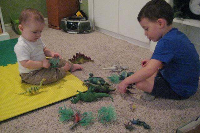 Playing dinosaurs ~ November 22, 2009