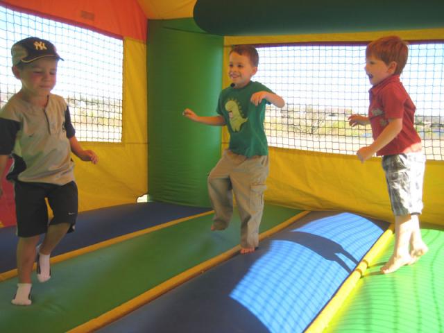 Boys in the bouncy house (Toren's 4th birthday - Nov 8, 2009)