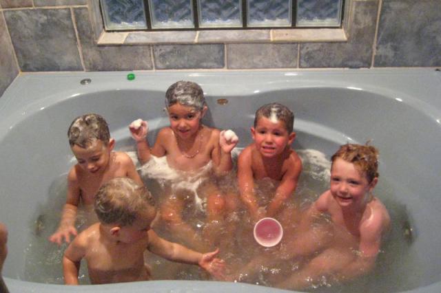 Rub-a-dub-dub, five little Cantrells in a tub!