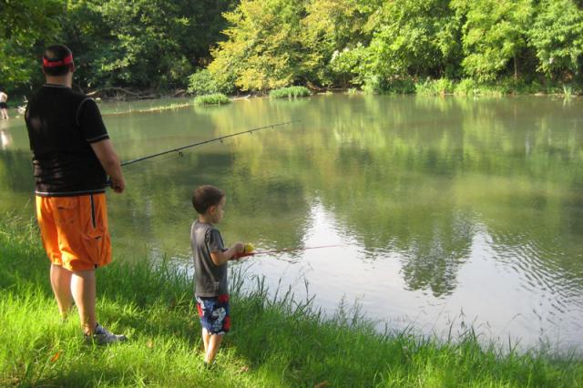 Father son fishing