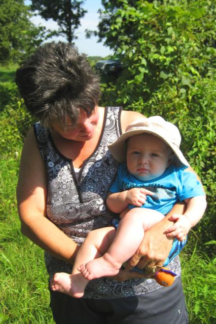 And chilling out in Nanna's arms