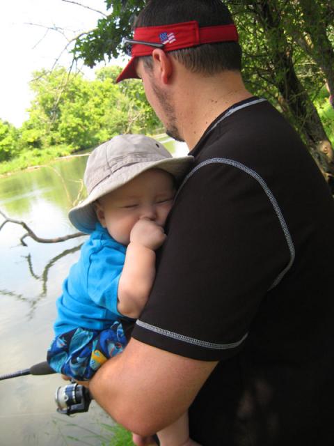 Oliver got a little bored with the fishing