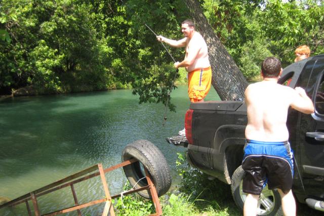 Decided to jump off the back of the truck instead, but still no good came of it...