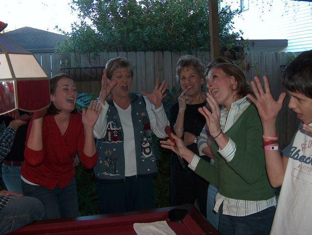 Doing the "Aloha!" chant