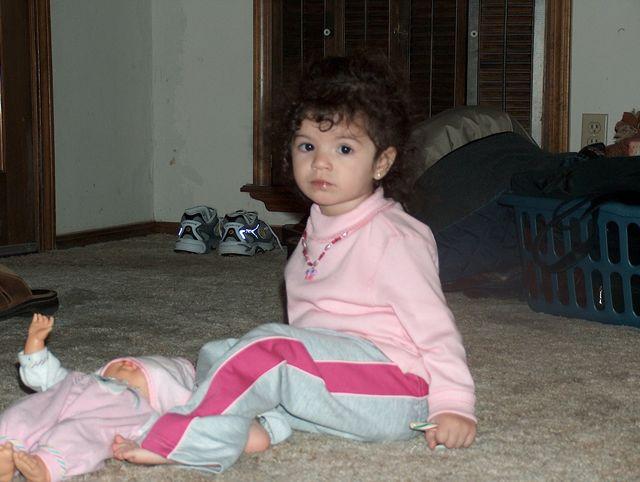 Ana looking guilty -- but cute guilty!