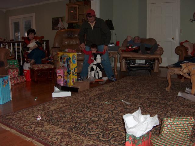 Gracie and her rocking horse -- all the grandkids got one of these, too!