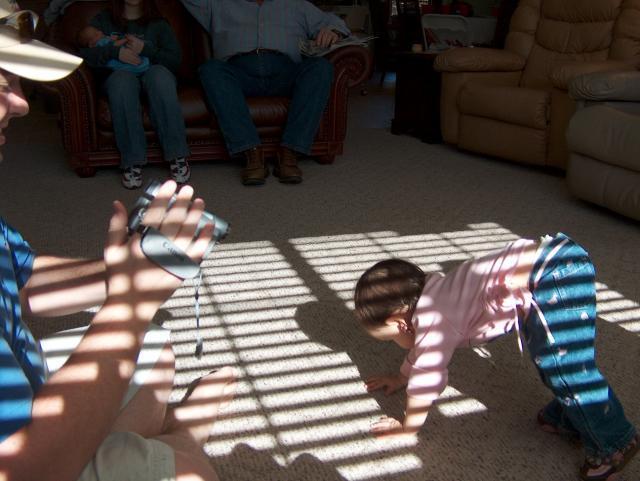Great pose! (She was doing a somersault)