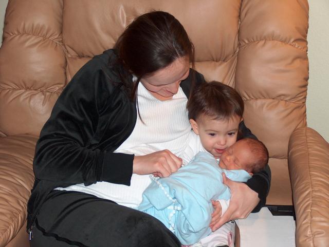 A kiss for the baby!