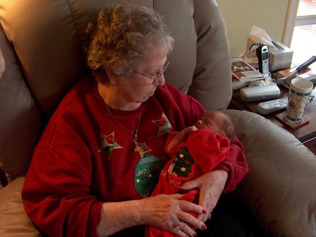 Mamaw's lap is the best place to nap!