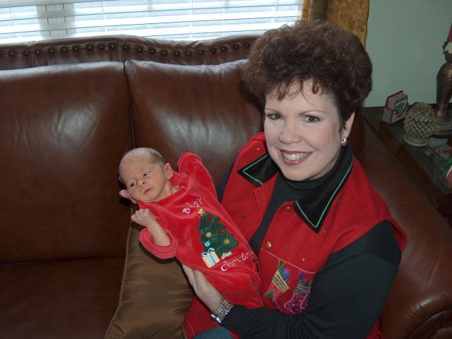 Ty thanking Aunt Janet for his Christmas outfit!