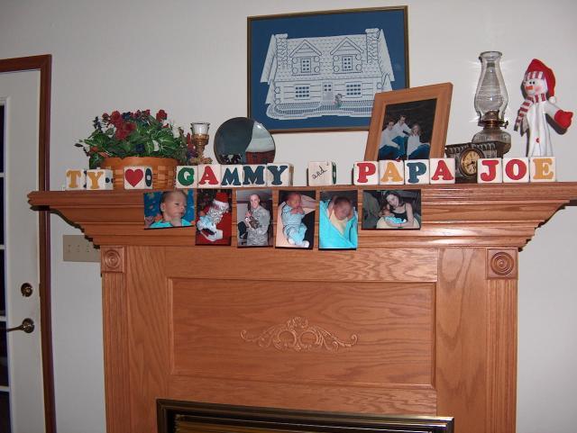 Gammy & Papa Joe's new mantle decoration