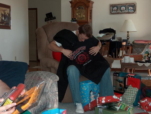 A new sweatshirt for Uncle Dan!