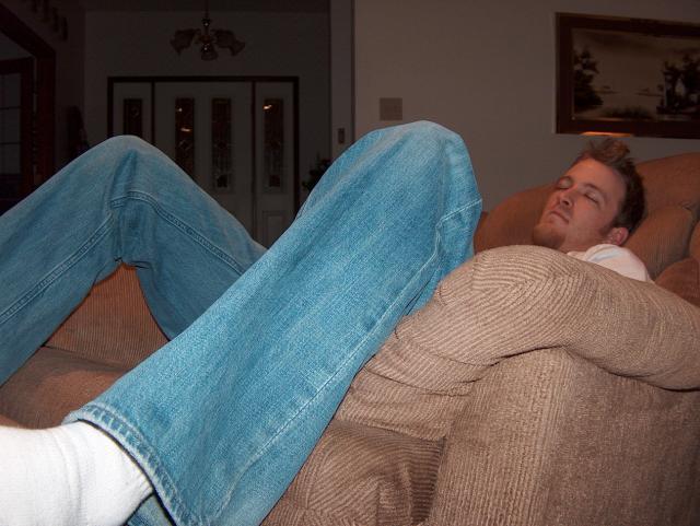 Daniel trying to sleep through Christmas