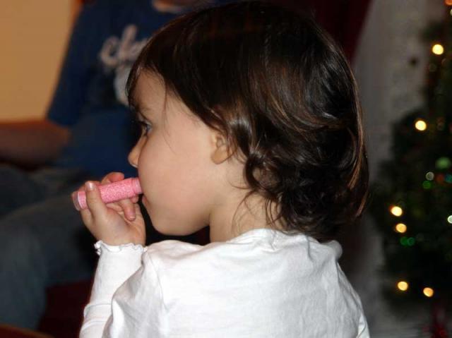 Gracie and her lipstick