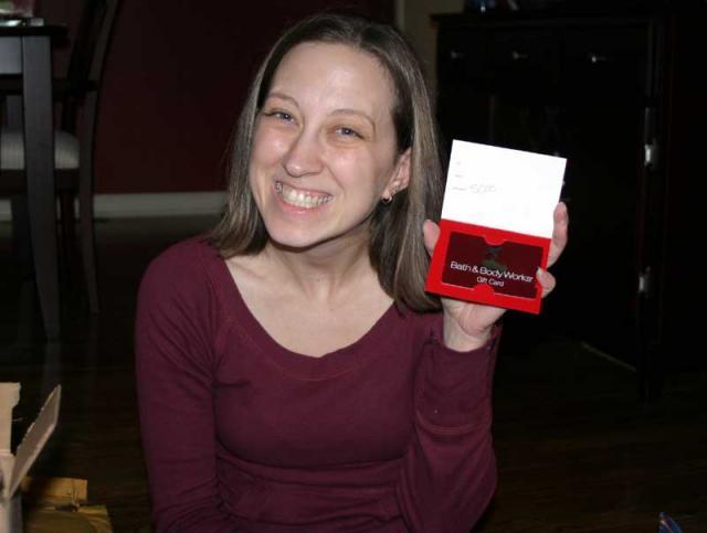 A Bath & Body Works gift card!